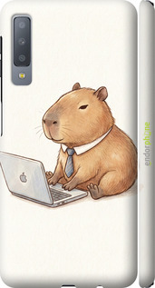 3D пластиковый матовый чехол 'Funny Capybara CEO Working' для Samsung Galaxy A7 (2018) A750F изображение 1