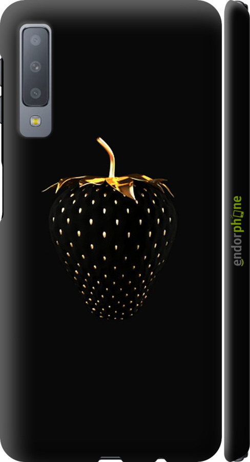 

3D пластиковий матовий чохол "Чорна полуниця" для Samsung Galaxy A7 (2018) A750F, Чорний