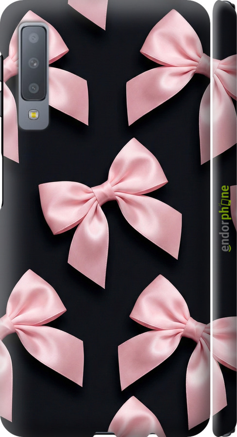3D пластиковый матовый чехол Coquette Ribbons Dark Coquette для Samsung Galaxy A7 (2018) A750F - 6767m-1582 изображение 