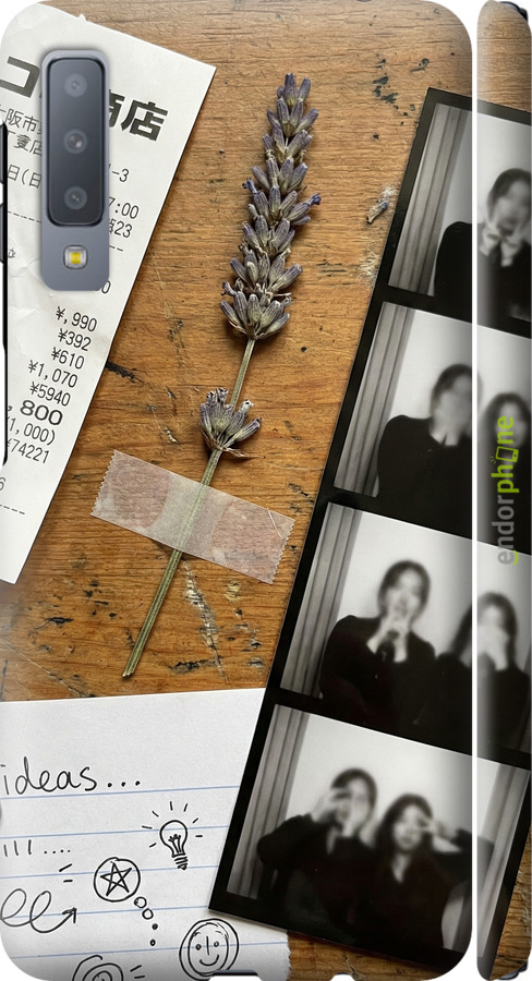 3D пластиковый матовый чехол Aesthetic Scrapbook Collage для Samsung Galaxy A7 (2018) A750F - 6773m-1582 изображение 