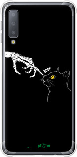 Силикон с усиленными углами чехол Кошка для Samsung Galaxy A7 (2018) A750F - 6505sp-1582 изображение 