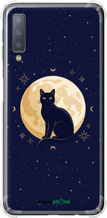 Силикон с усиленными углами чехол Cute Cat Celestial/Witchy для Samsung Galaxy A7 (2018) A750F - 6787sp-1582 изображение 