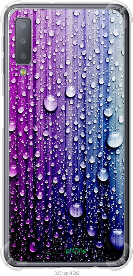 

Силіконовий протиударний с посиленими кутами чохол "Краплини води" для Samsung Galaxy A7 (2018) A750F, Синій