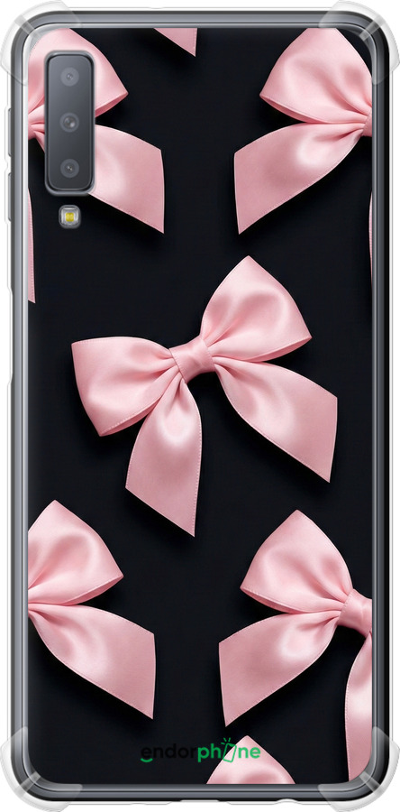 Силикон с усиленными углами чехол Coquette Ribbons Dark Coquette для Samsung Galaxy A7 (2018) A750F - 6767sp-1582 изображение 