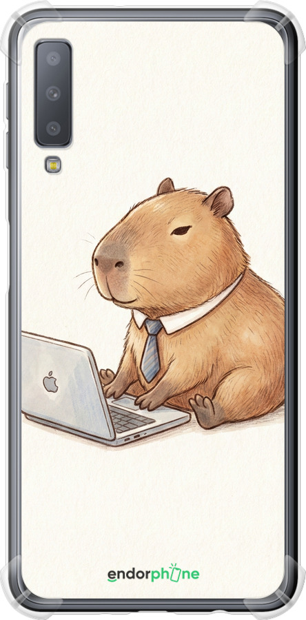 Силіконовий протиударний с посиленими кутами чехол Funny Capybara CEO Working для Samsung Galaxy A7 (2018) A750F - 6777sp-1582 изображение 