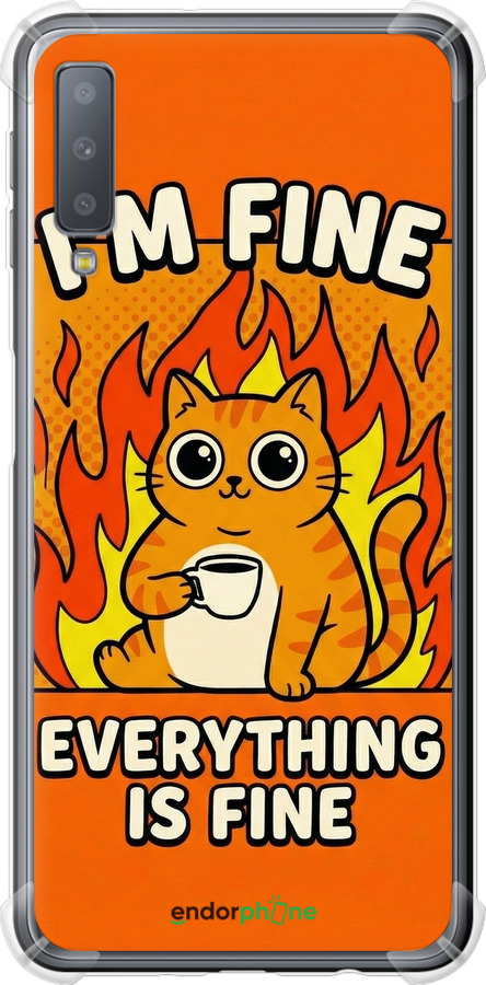 Силикон с усиленными углами чехол Funny Cat для Samsung Galaxy A7 (2018) A750F - 6786sp-1582 изображение 