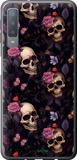 2D пластиковый чехол Черепа и розы для Samsung Galaxy A7 (2018) A750F - 6316t-1582 изображение 