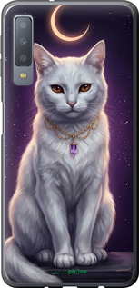 2D пластиковый чехол Mystic White Cat Gothic Dark Purple Gold для Samsung Galaxy A7 (2018) A750F - 6805t-1582 изображение 