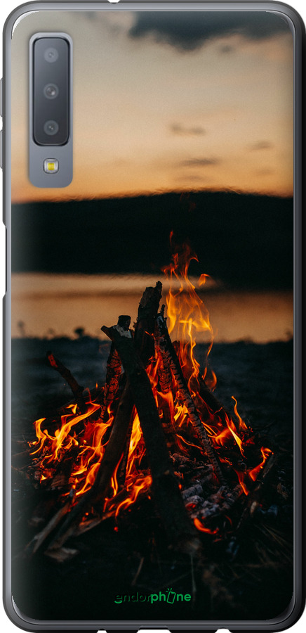 Силиконовый чехол Огонь для Samsung Galaxy A7 (2018) A750F - 6021u-1582 изображение 