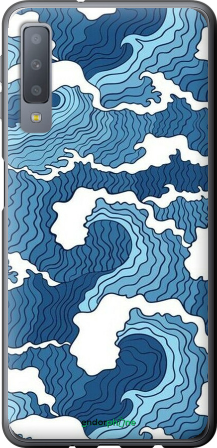 2D пластиковый чехол Абстрактный рисунок морских волн для Samsung Galaxy A7 (2018) A750F - 6538t-1582 изображение 