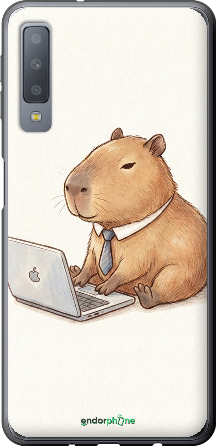 2D пластиковий чехол Funny Capybara CEO Working для Samsung Galaxy A7 (2018) A750F - 6777t-1582 изображение 