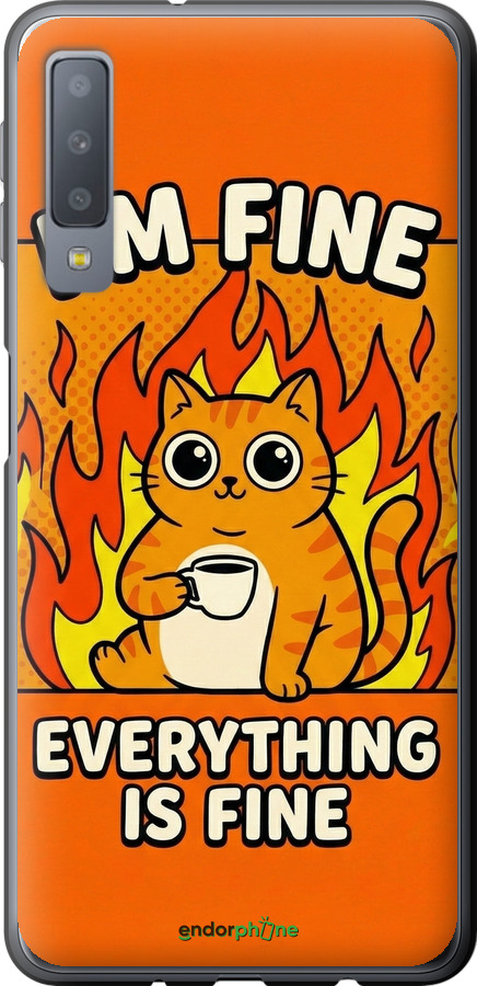 2D пластиковый чехол Funny Cat для Samsung Galaxy A7 (2018) A750F - 6786t-1582 изображение 