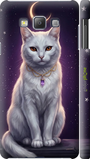 3D пластиковый матовый чехол Mystic White Cat Gothic Dark Purple Gold для Samsung Galaxy A7 A700H - 6805m-117 изображение 