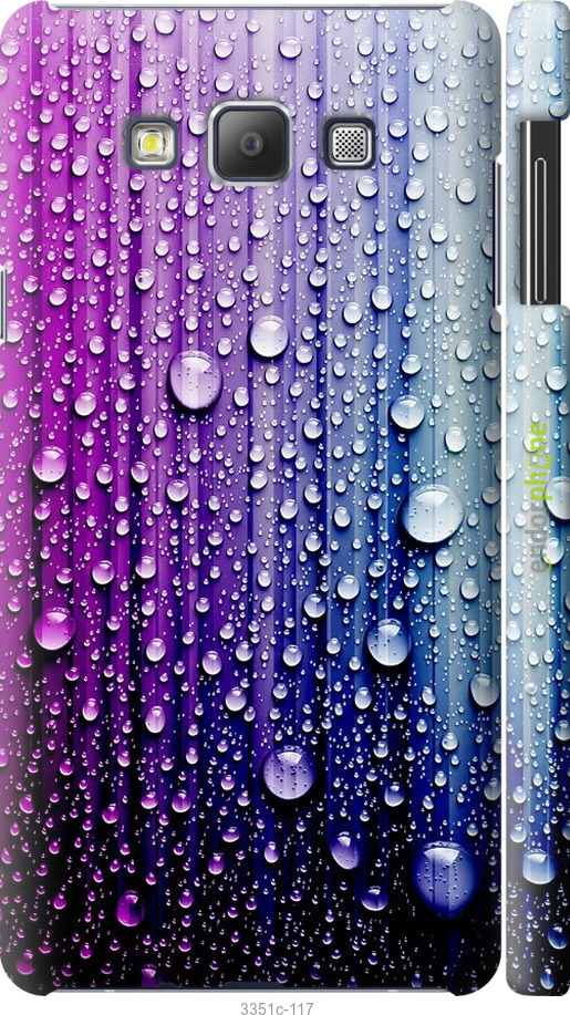 

3D пластиковий матовий чохол "Краплини води" для Samsung Galaxy A7 A700H, Синій