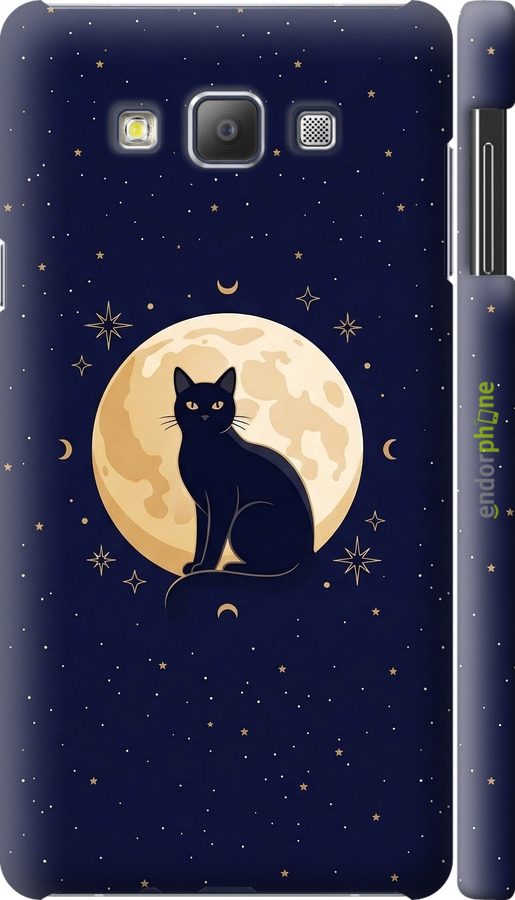 3D пластиковий матовий чехол Cute Cat Celestial/Witchy для Samsung Galaxy A7 A700H - 6787m-117 изображение 