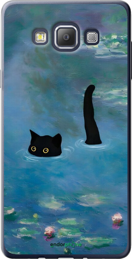 Силиконовый чехол С изображением кота и водяной лилии Monet для Samsung Galaxy A7 A700H - 6519u-117 изображение 