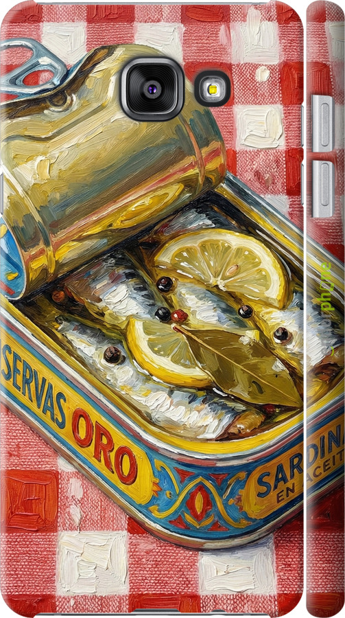 3D пластиковый глянцевый чехол Vintage Sardine Tin Phone для Samsung Galaxy A7 (2016) A710F - 6772c-121 изображение 