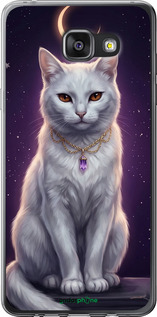 2D пластиковый чехол Mystic White Cat Gothic Dark Purple Gold для Samsung Galaxy A7 (2016) A710F - 6805t-121 изображение 