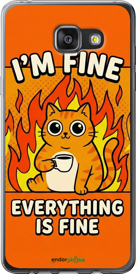 2D пластиковый чехол Funny Cat для Samsung Galaxy A7 (2016) A710F - 6786t-121 изображение 