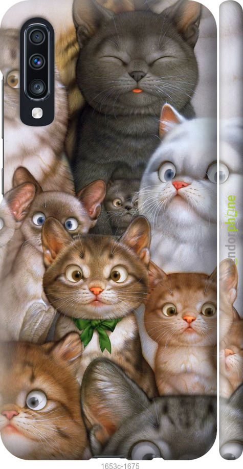 

3D пластиковий матовий чохол "Коти" для Samsung Galaxy A70 2019 A705F