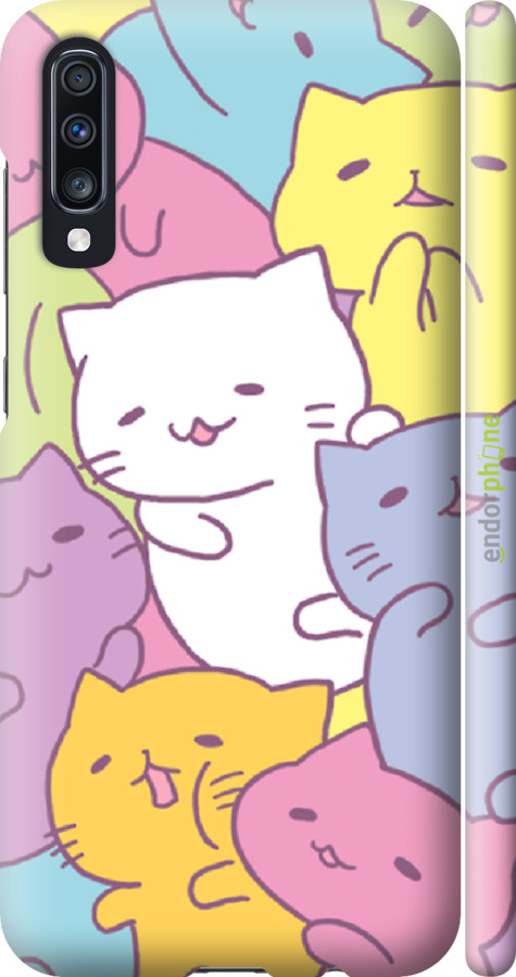 

3D пластиковий матовий чохол "Кошенята " для Samsung Galaxy A70 2019 A705F, Білий