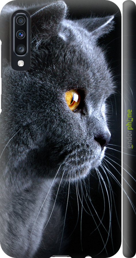 

3D пластиковий матовий чохол "Гарний кіт" для Samsung Galaxy A70 2019 A705F, Чорний