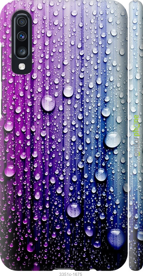 

3D пластиковий матовий чохол "Краплини води" для Samsung Galaxy A70 2019 A705F, Синій