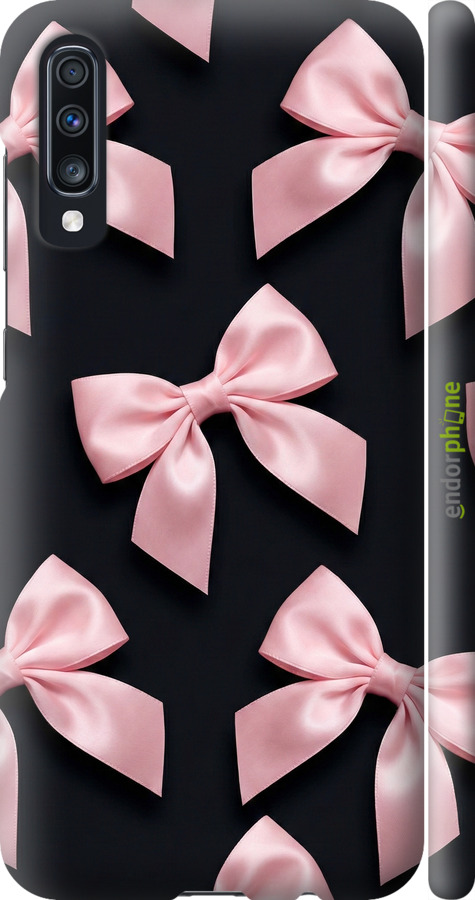 3D пластиковый матовый чехол Coquette Ribbons Dark Coquette для Samsung Galaxy A70 2019 A705F - 6767m-1675 изображение 