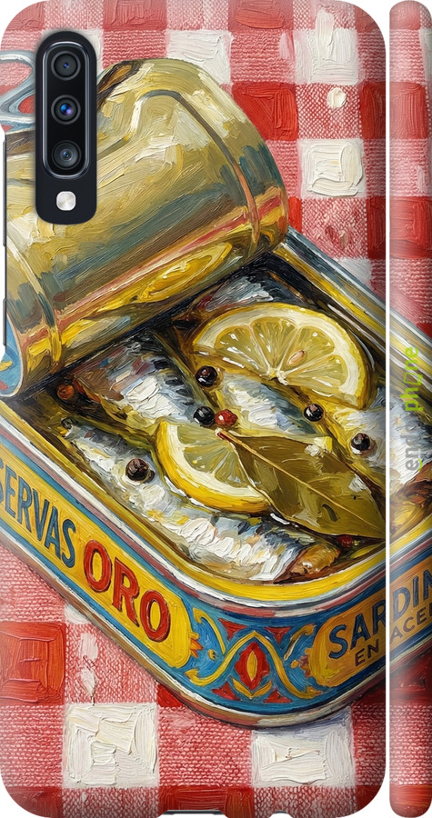3D пластиковый матовый чехол Vintage Sardine Tin Phone для Samsung Galaxy A70 2019 A705F - 6772m-1675 изображение 