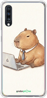 Силіконовий протиударний с посиленими кутами чехол Funny Capybara CEO Working для Samsung Galaxy A70 2019 A705F - 6777sp-1675 изображение 