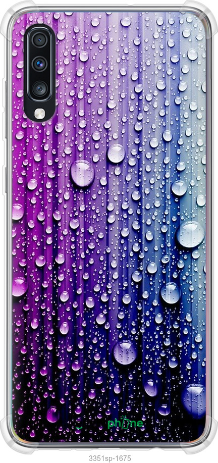 

Силіконовий протиударний с посиленими кутами чохол "Краплини води" для Samsung Galaxy A70 2019 A705F, Синій