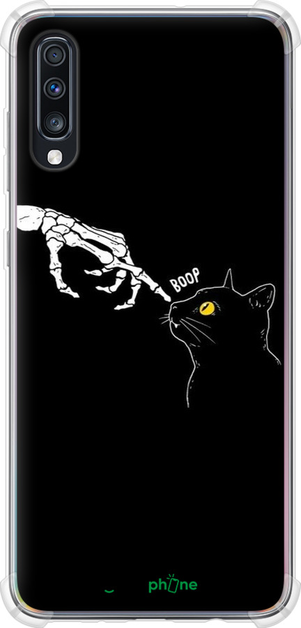 Силіконовий протиударний с посиленими кутами чехол Кішка для Samsung Galaxy A70 2019 A705F - 6505sp-1675 изображение 