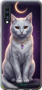 2D пластиковый чехол Mystic White Cat Gothic Dark Purple Gold для Samsung Galaxy A70 2019 A705F - 6805t-1675 изображение 
