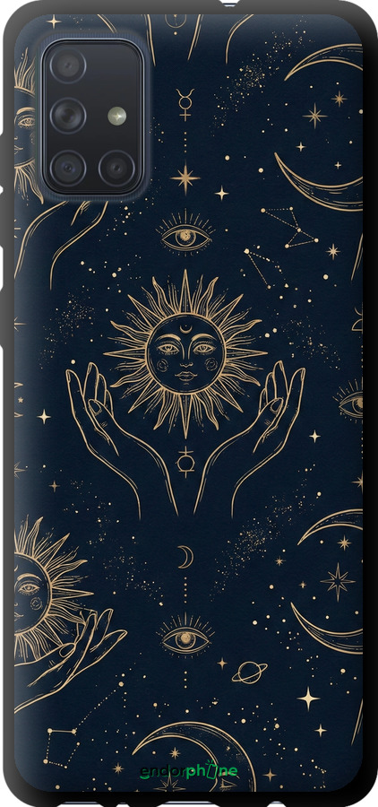 TPU чехол Celestial Harmony: Sun & Moon Gold Mystic Pattern для Samsung Galaxy A71 2020 A715F - 6778b-1826 изображение 
