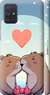 3D пластиковый матовый чехол Капибара любовь для Samsung Galaxy A71 2020 A715F - 6027m-1826 изображение 
