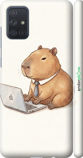 3D пластиковый матовый чехол 'Funny Capybara CEO Working' для Samsung Galaxy A71 2020 A715F изображение 1