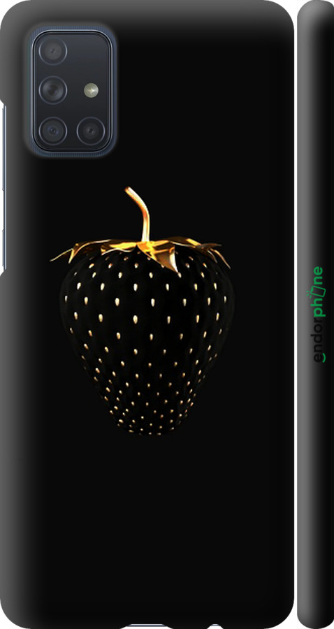 

3D пластиковий матовий чохол "Чорна полуниця" для Samsung Galaxy A71 2020 A715F, Чорний