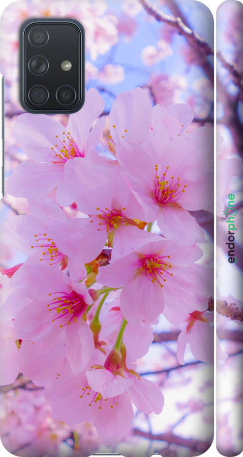 3D пластиковый матовый чехол Сакура для Samsung Galaxy A71 2020 A715F - 6029m-1826 изображение 