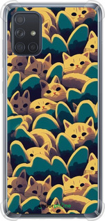 Силикон с усиленными углами чехол С изображением кошек для Samsung Galaxy A71 2020 A715F - 6429sp-1826 изображение 