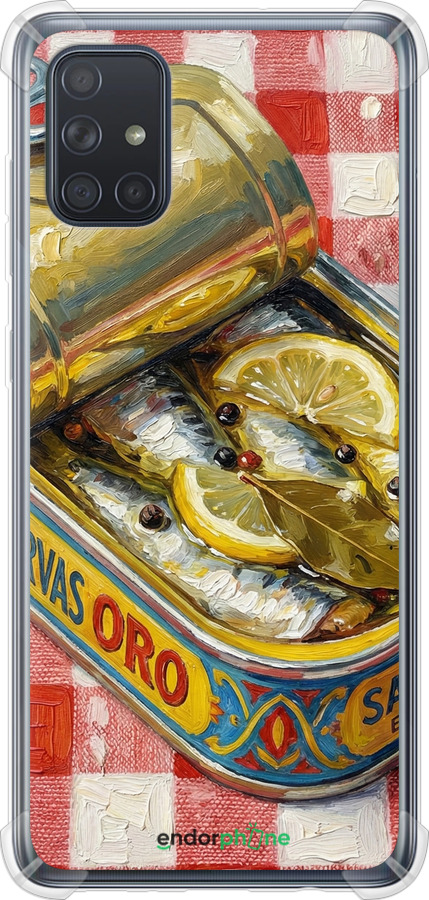 Силикон с усиленными углами чехол Vintage Sardine Tin Phone для Samsung Galaxy A71 2020 A715F - 6772sp-1826 изображение 