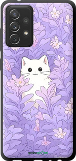 TPU чехол Котик в цветах для Samsung Galaxy A72 A725F - 6390b-2247 изображение 