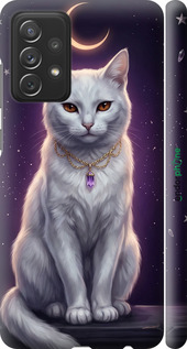 3D пластиковий матовий чехол Mystic White Cat Gothic Dark Purple Gold для Samsung Galaxy A72 A725F - 6805m-2247 изображение 