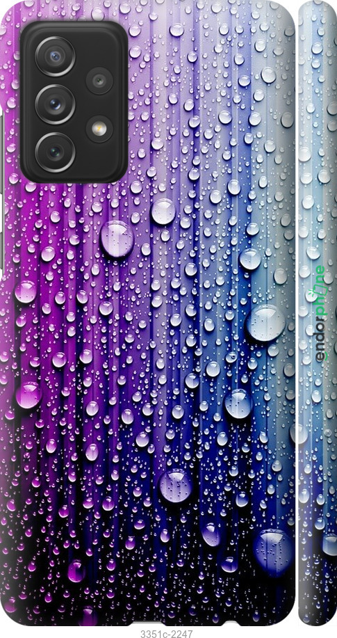 

3D пластиковий матовий чохол "Краплини води" для Samsung Galaxy A72 A725F, Синій