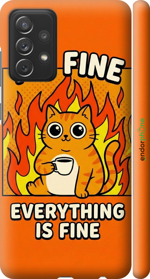 3D пластиковый матовый чехол Funny Cat для Samsung Galaxy A72 A725F - 6786m-2247 изображение 