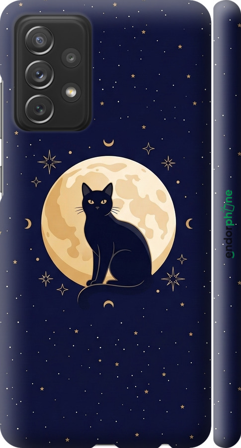 3D пластиковый матовый чехол Cute Cat Celestial/Witchy для Samsung Galaxy A72 A725F - 6787m-2247 изображение 