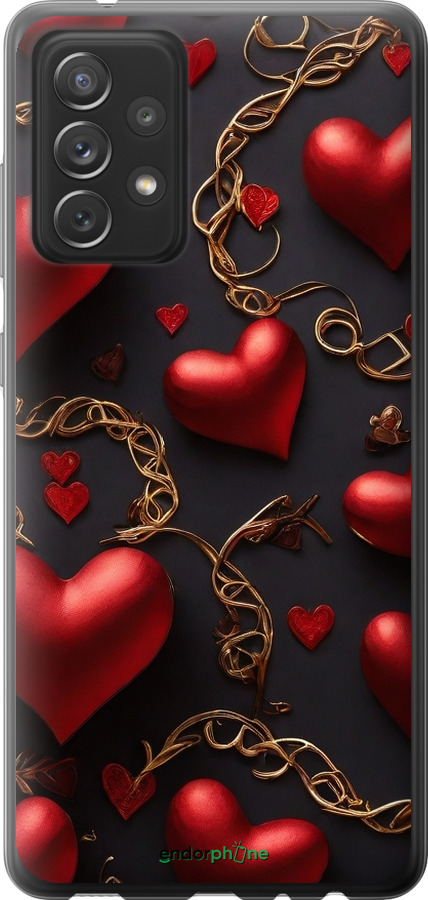 Силиконовый чехол Сердечки для Samsung Galaxy A72 A725F - 5831u-2247 изображение 
