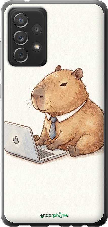 Силиконовый чехол Funny Capybara CEO Working для Samsung Galaxy A72 A725F - 6777u-2247 изображение 