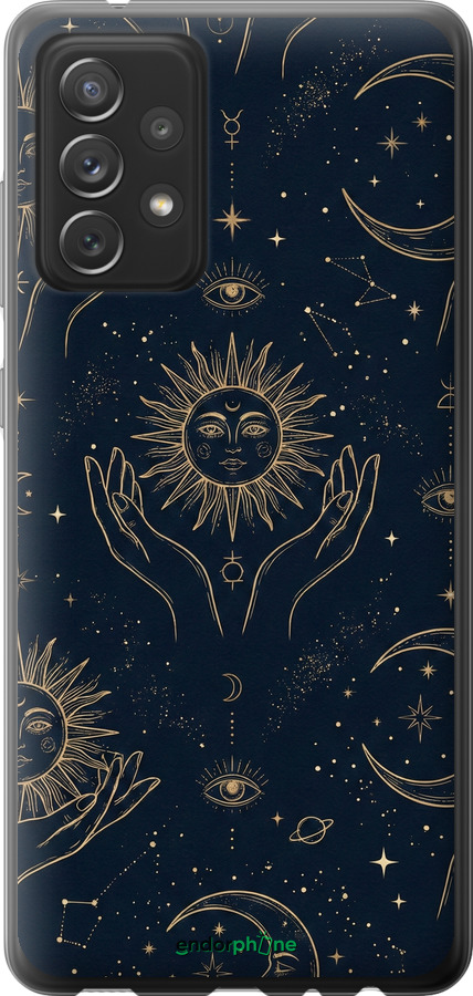 2D пластиковый чехол Celestial Harmony: Sun & Moon Gold Mystic Pattern для Samsung Galaxy A72 A725F - 6778t-2247 изображение 