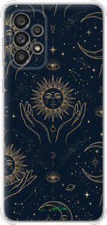 Силикон с усиленными углами чехол Celestial Harmony: Sun & Moon Gold Mystic Pattern для Samsung Galaxy A73 A736B - 6778sp-2586 изображение 