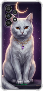 Силіконовий протиударний с посиленими кутами чехол Mystic White Cat Gothic Dark Purple Gold для Samsung Galaxy A73 A736B - 6805sp-2586 изображение 